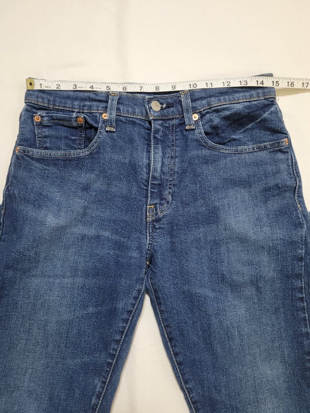 Levis 512 Slim Taper Mens Jeans 31x34 Dark Wash Indigo Stretch Denim Minimalist - Picture 7 of 12